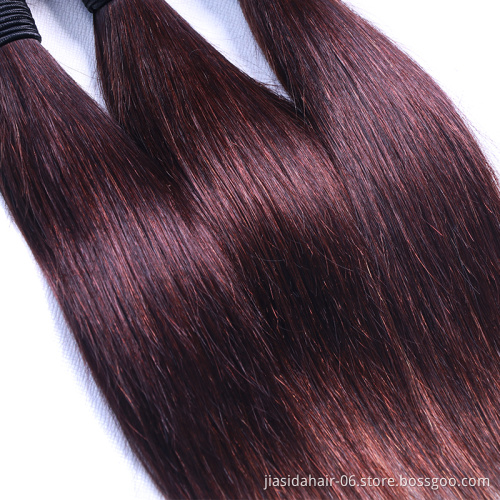 Hot selling Straight 4 Brown Color Weave Raw Mink Brazilian Bundles Cuticle Aligned Virgin Human Hair Extension